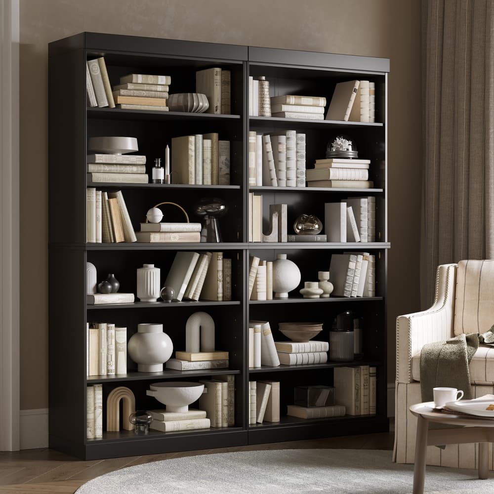 Palace Imports 100% Solid Wood 12-Shelf Bookcase, Adjustable Shelves, 64" Wide, 71.5" Tall