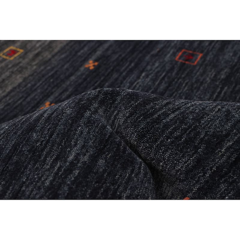 ECARPETGALLERY Hand Loomed Kashkuli Gabbeh Navy Wool Rug - 6'7 x 8'1