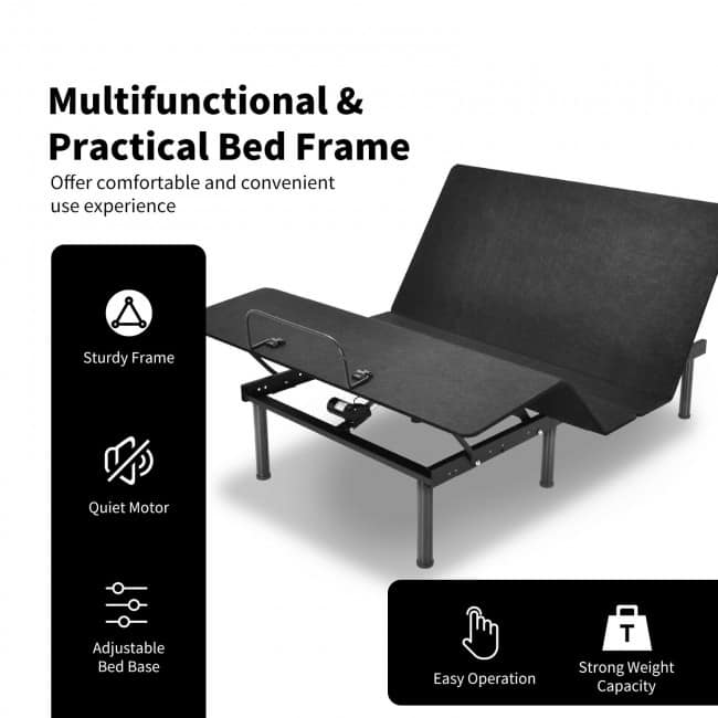 Adjustable Bed Base Frame with Wireless Remote Control