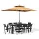 Option Set of 11 - Black Table with Tan Umbrella