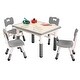 preview thumbnail 6 of 12, Kids Table and Chairs Set With 4 Seats Height Adjustable Gray