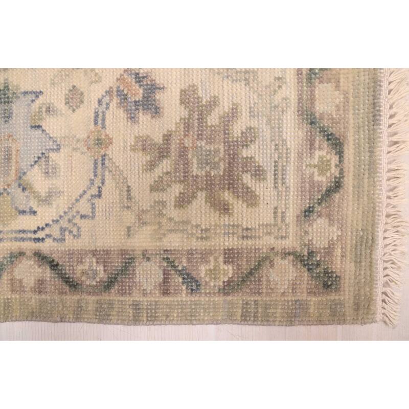 ECARPETGALLERY Hand-knotted Modern Oushak Sage Wool Rug - 9'0 x 12'0