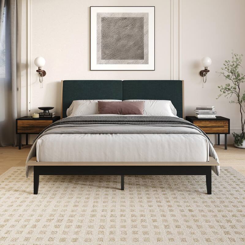 CraftPorch Mid-Century 3-pieces Wooden Bedroom Set