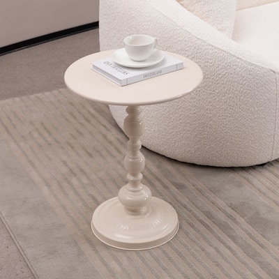 Vintage Metal Coffee Table End Table, Round Side Table