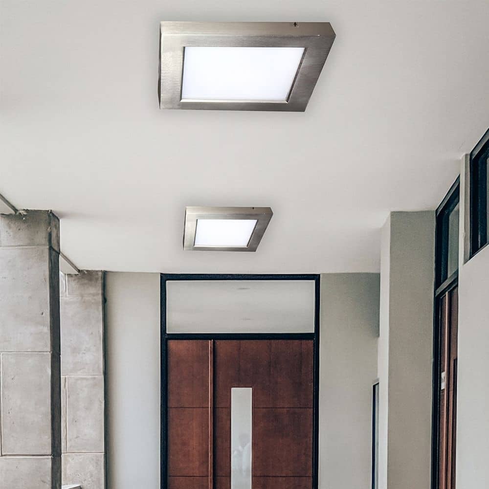 1-Light Integrated LED Flush Mount Ceiling light in Brushed Nickel