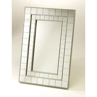 Wooden Accent Mirror, Gray