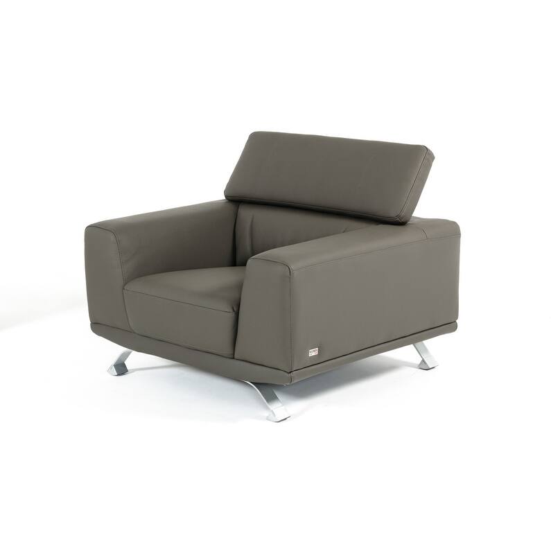 Divani Casa Brustle Modern Dark Grey Eco-Leather Chair