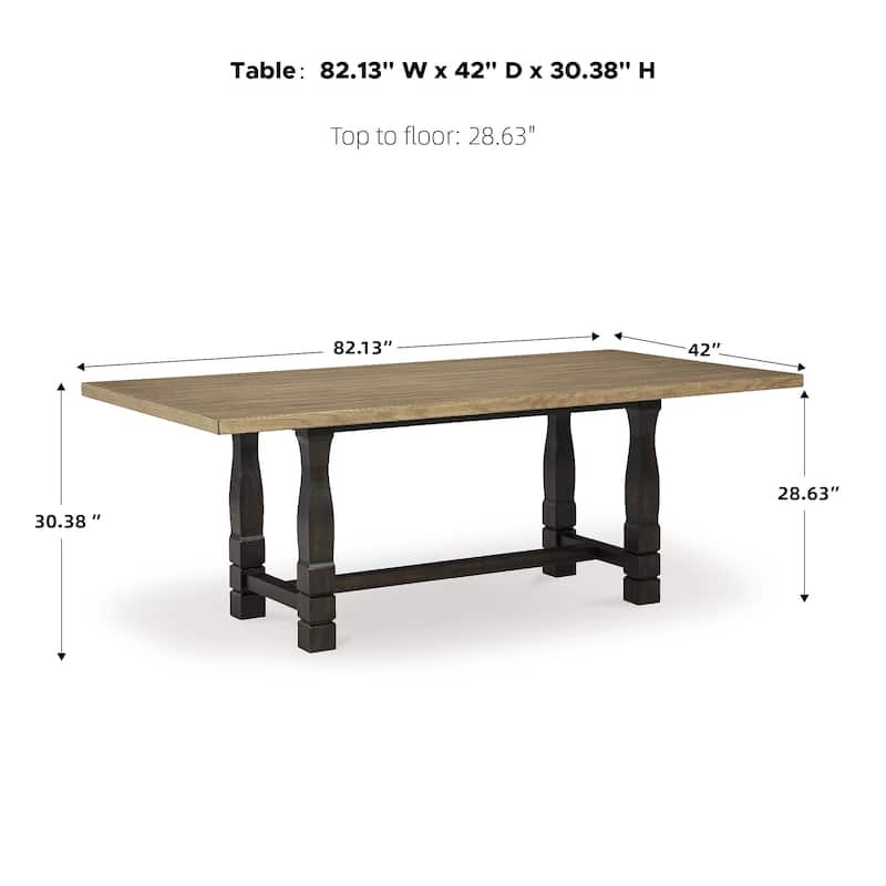 Signature Design by Ashley Charterton Two-tone Brown Dining Table - 82"W x 42"D x 30"H