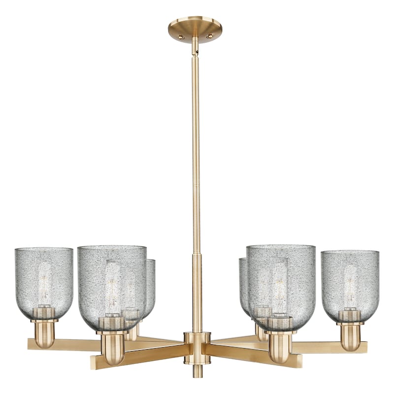 Innovations Lighting Endless Possibilities Arcadia - Caledonia - 6 Light 35" Stem Hung Chandelier with Charcoal Shade - Charcoal/Champagne Bronze