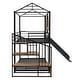 preview thumbnail 37 of 39, Twin Over Twin Metal Bunk Bed, Metal Housebed with Slide and Storage Stair