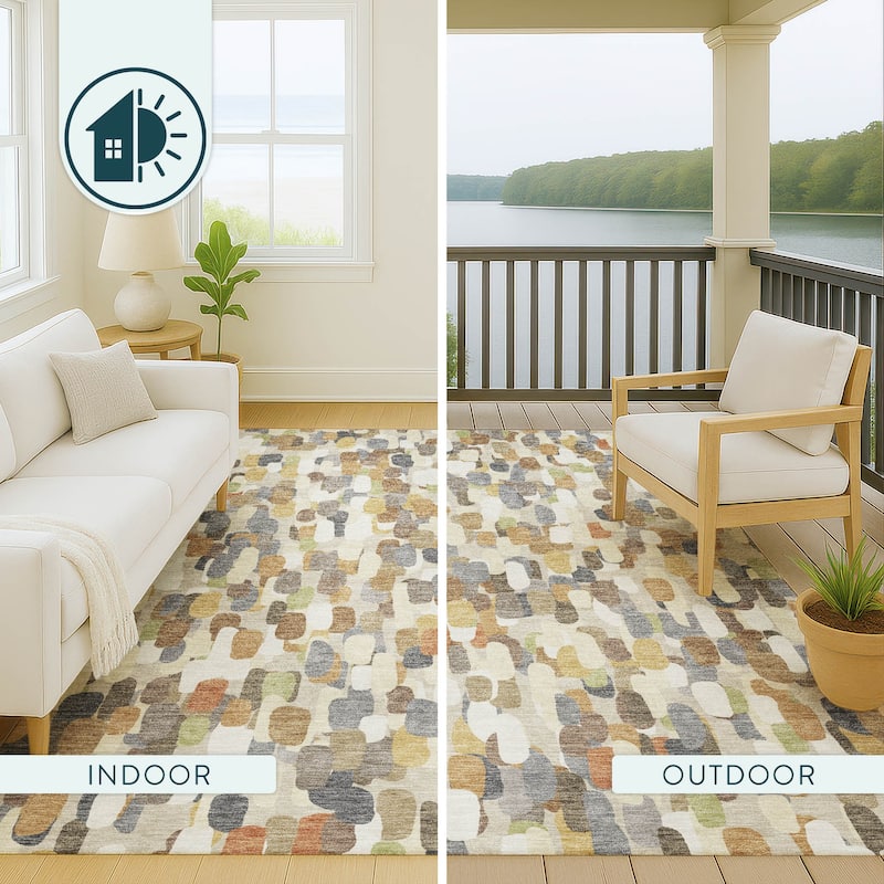 Machine Washable Indoor/ Outdoor Contemporary Drew Chantille Rug