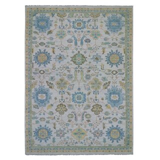 Shahbanu Rugs Daisy Ivory Hand Knotted Oushak Weave and Design Large ...