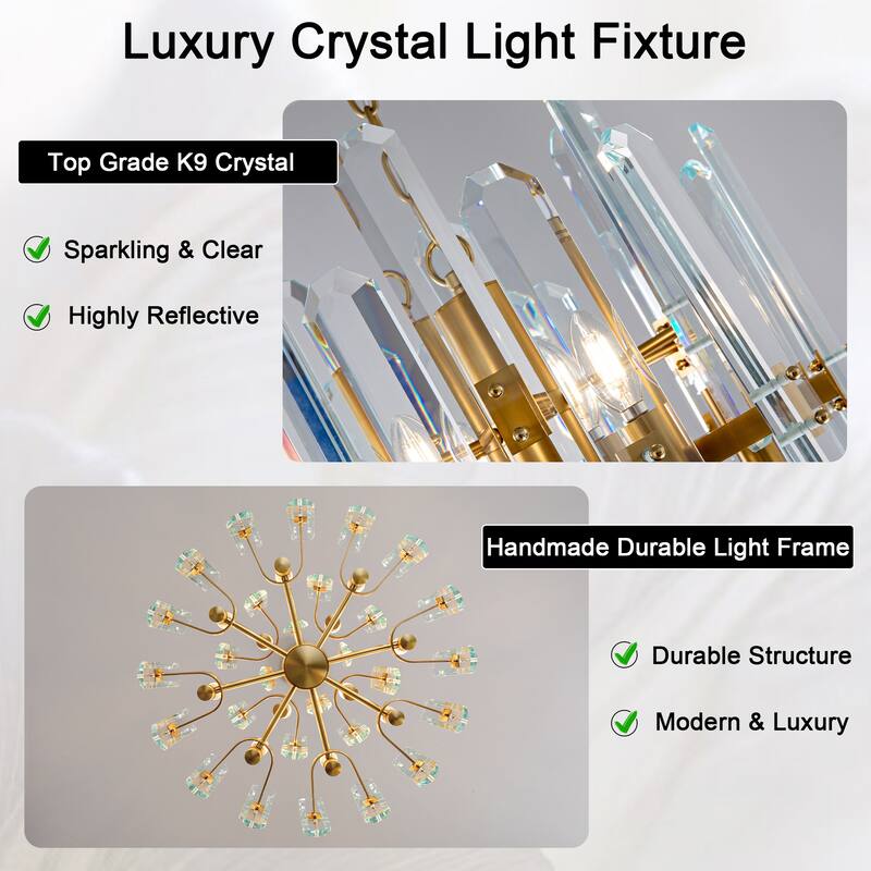KAYLA 24- 54in Modern Luxury Crystal Chandelier Lighting - LED Ceiling Light Fixture