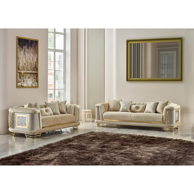 Renillo Modern Upholstered 98'' Velvet Pillow Back