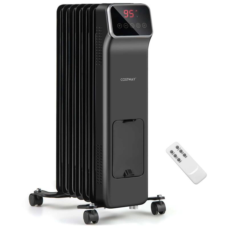 Portable Oil Filled Radiator Heater Electric Space Heater - Black