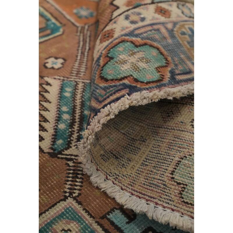 Hand Knotted Oriental 100% Wool Carpet Traditional Medallion Brown Tabriz Area Rug - 5' 10'' X 4' 2''