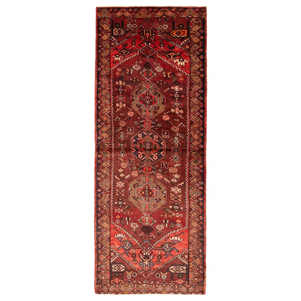 ECARPETGALLERY Hand-knotted Anadol Red Wool Rug - 3'5 x 9'7