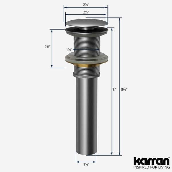 dimension image slide 2 of 8, Karran PU25 Pop-Up Vanity Bowl Drain