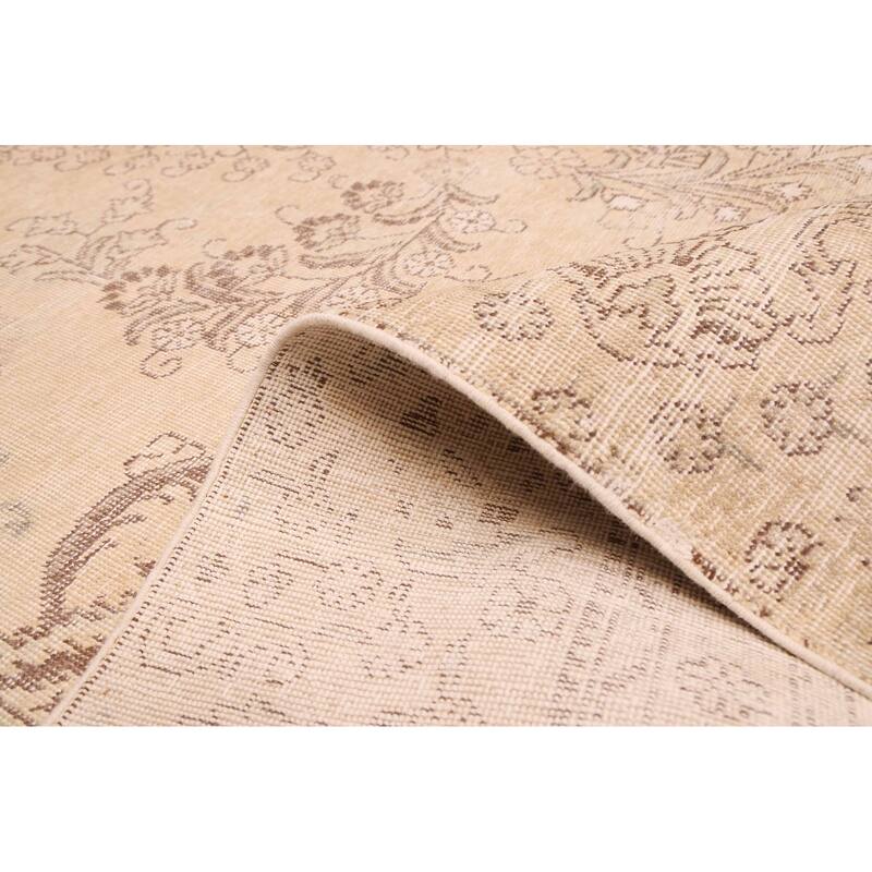 ECARPETGALLERY Hand-knotted Antalya Vintage Khaki Wool Rug - 9'0 x 11'8