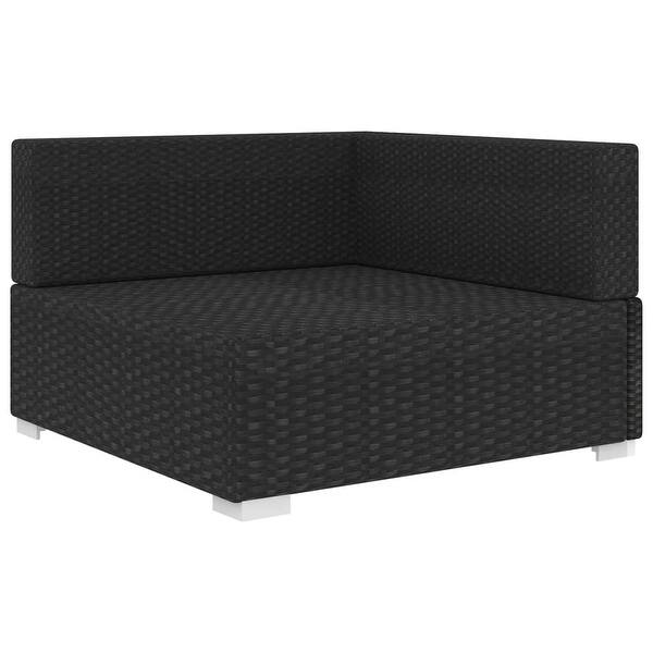 Shop Vidaxl Sectional Corner Chair With Cushions Poly Rattan Black