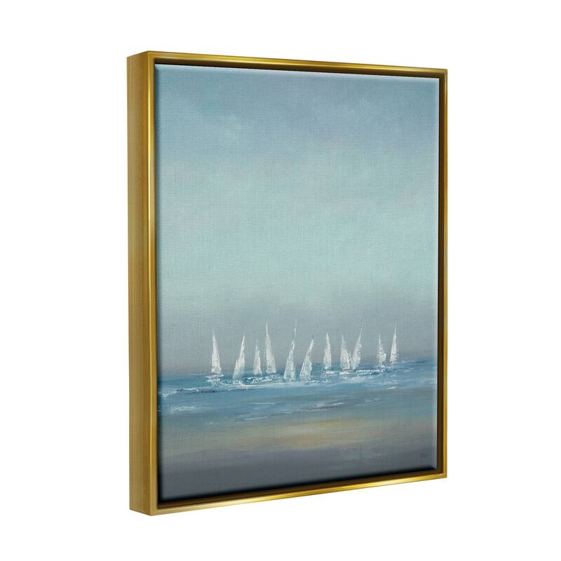 Stupell The Regatta Abstract Seascape Floater Frame - Blue
