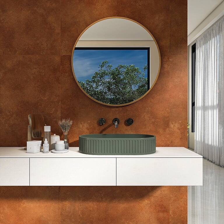 Topcraft 23.6'' Concrete Oval Bathroom Vessel Sink