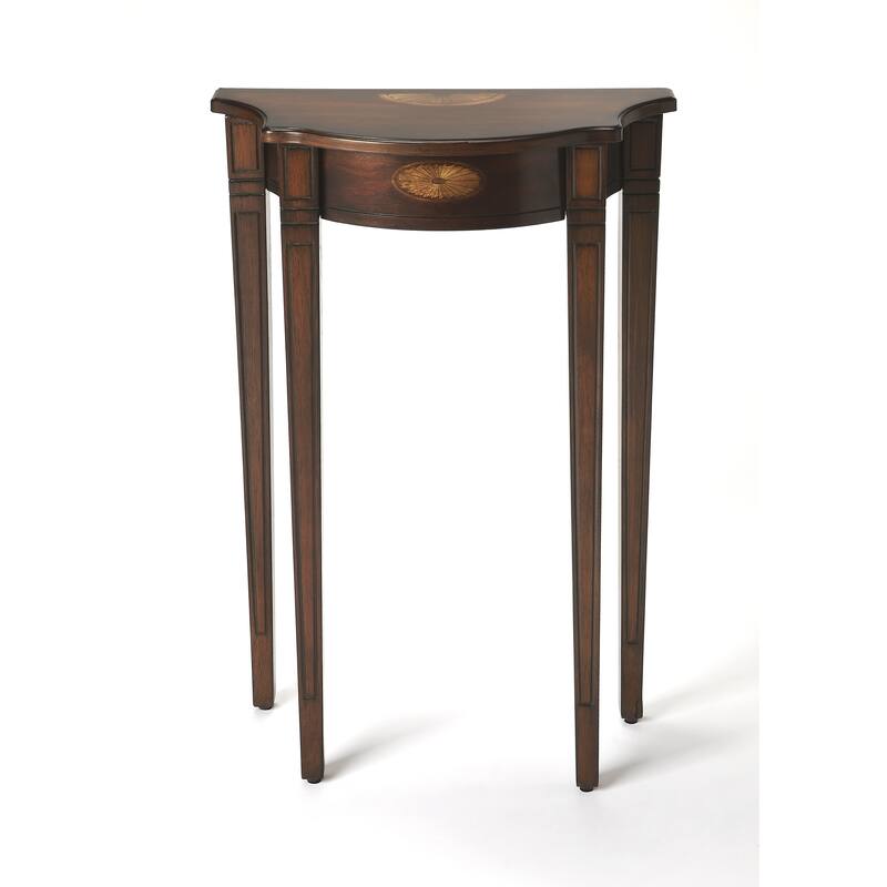 Chester Demilune Console Table - Cherry Brown