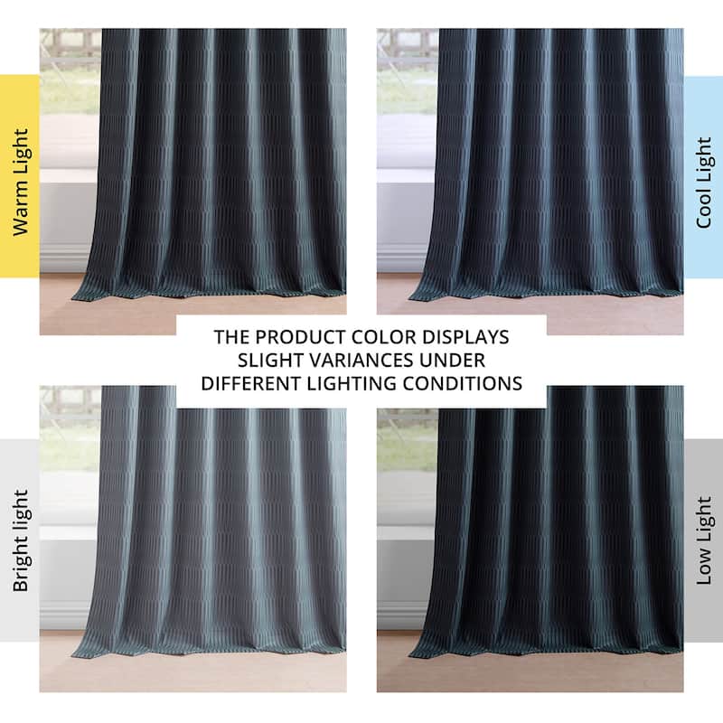 Exclusive Fabrics Lounge Embossed Velvet Curtains - Room Darkening Rod Pocket Curtain for Bedroom & Living Room (1 Panel)