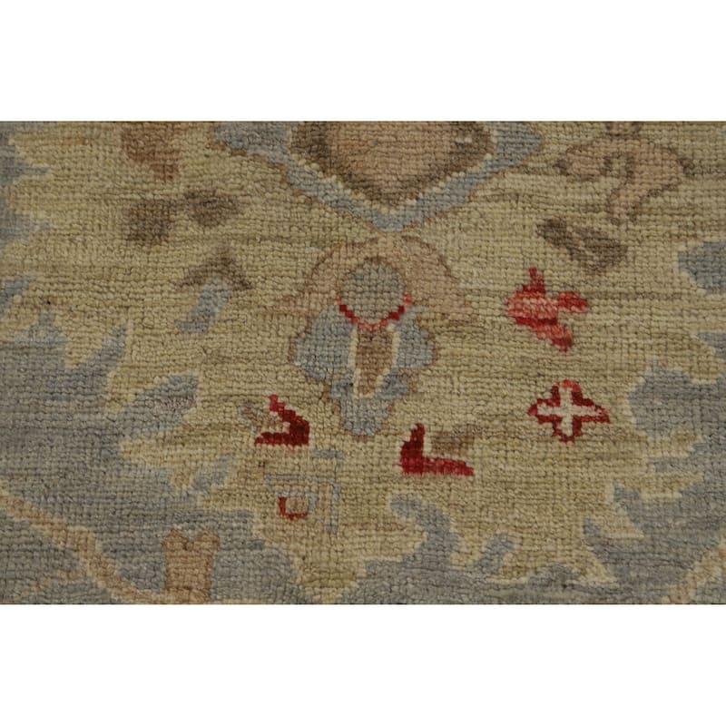 Hand Knotted Oriental 100% Wool Carpet Transitional All-Over Navy Blue & Blues Oushak Area Rug - 8' 8'' X 5' 11''