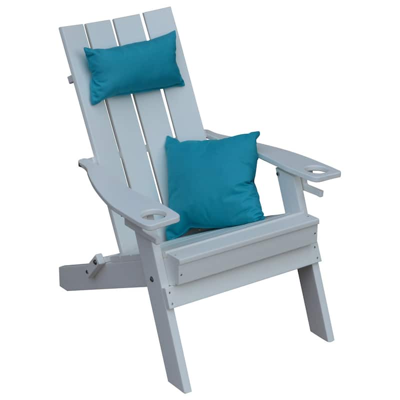 Poly Hampton Folding Adirondack Chair with 2 Cupholders