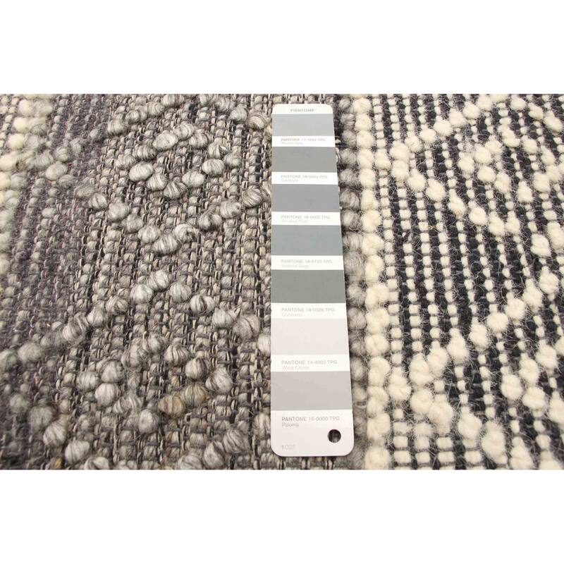 ECARPETGALLERY Braid weave Sienna Grey Wool Rug - 5'0 x 7'9