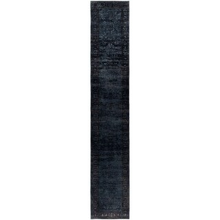 Overdyed One-of-a-Kind Hand-Knotted Area Rug - Black - 3' 0