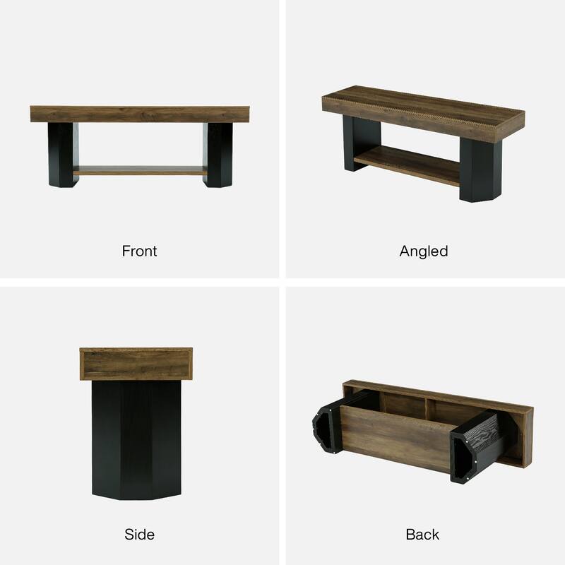 63" TV Stand for 55/60/65/75-Inch TVs, Farmhouse TV Console