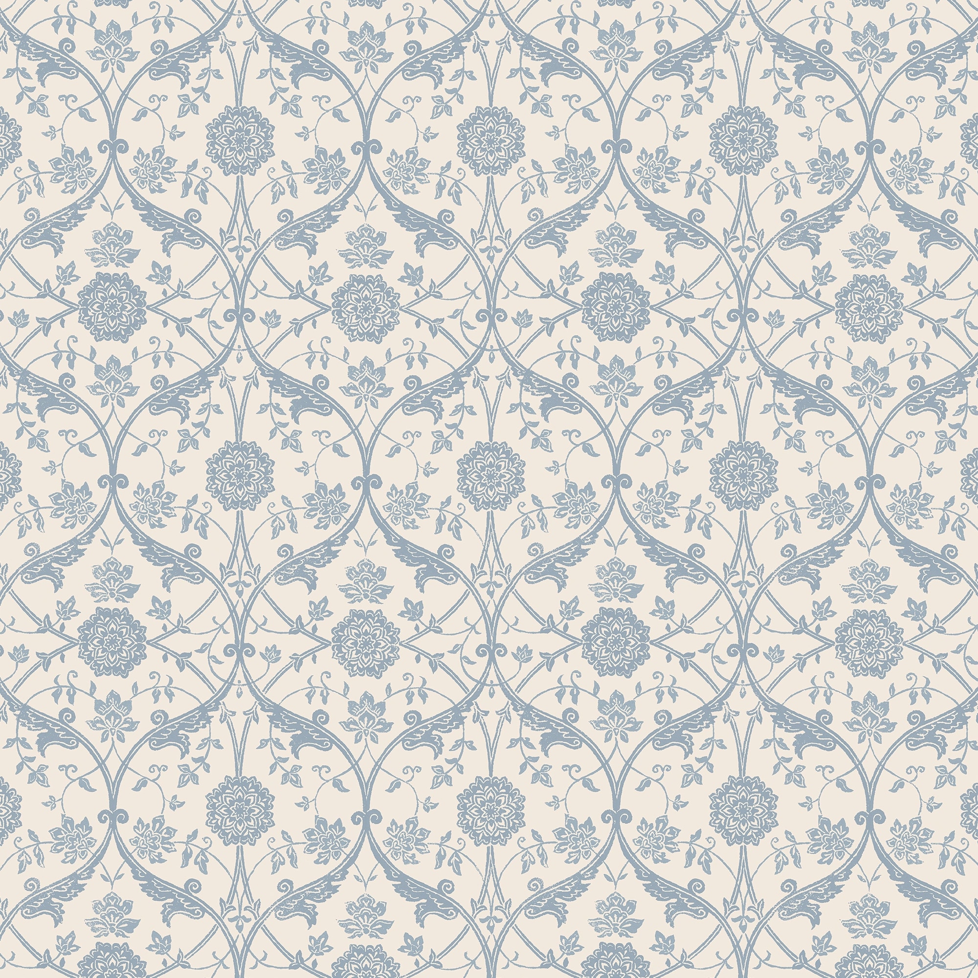 Laura Ashley Endale Trellis Newport Blue Wallpaper
