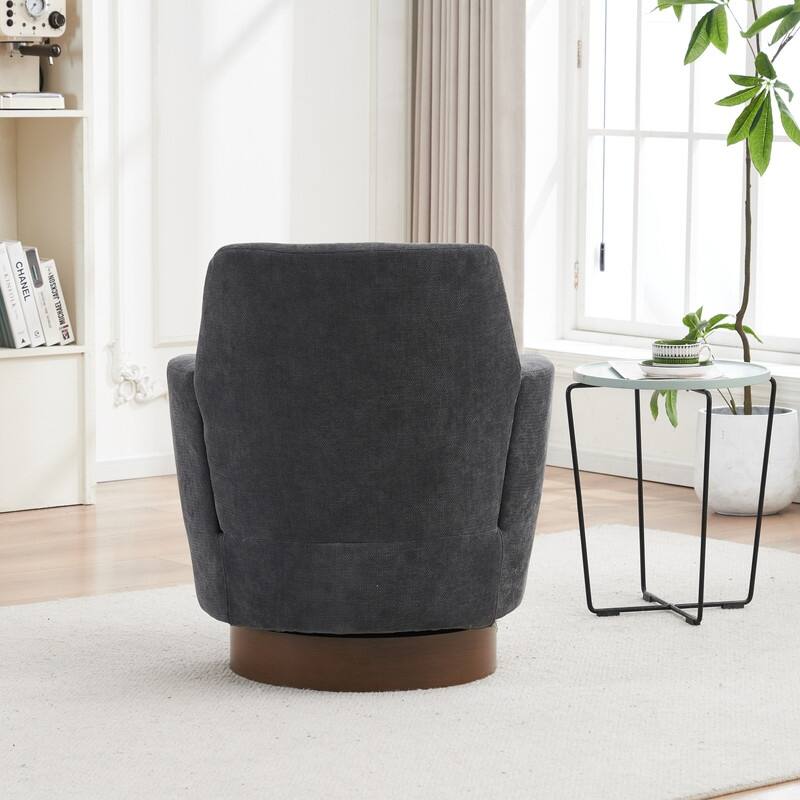 Sofa and Comfortable Swivel Barrel Chair with Gold Stainless Steel Base 