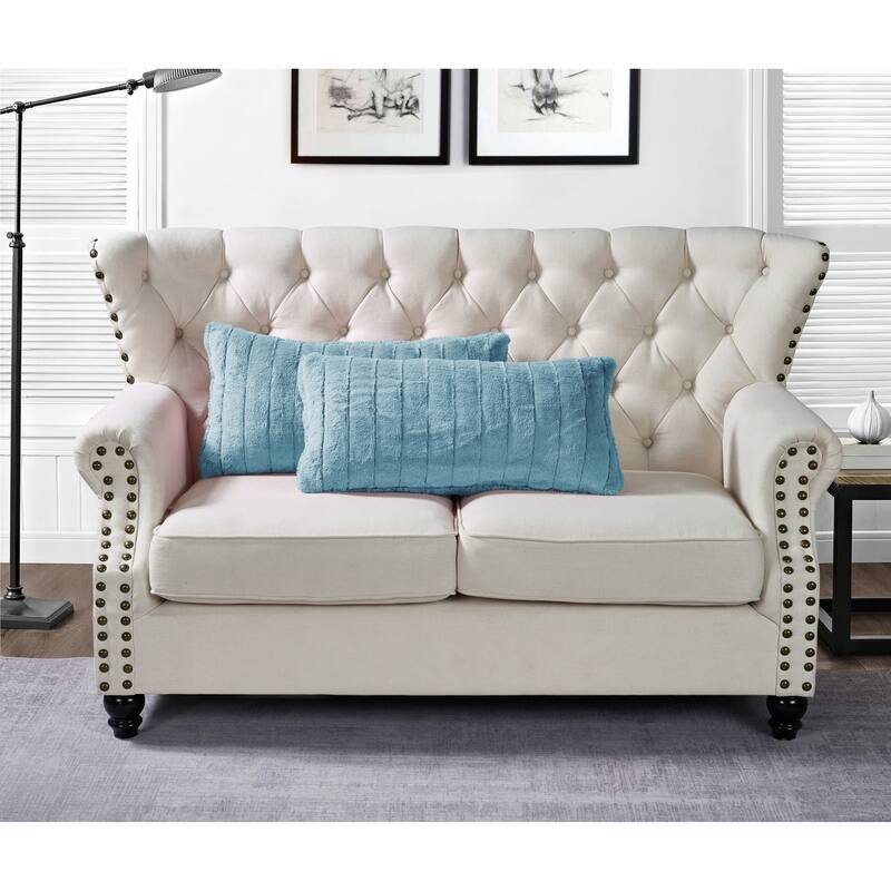 Supermink Soft Solid Throw Pillow Covers Set of 2, NO INSERT - 14'' x 26'' - Forget Me Not