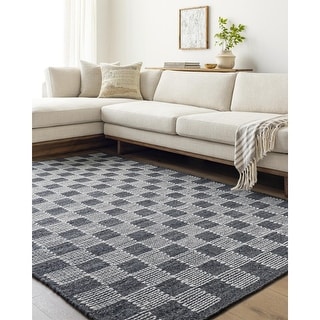 Braulio Transitional Checkered Wool Area Rug