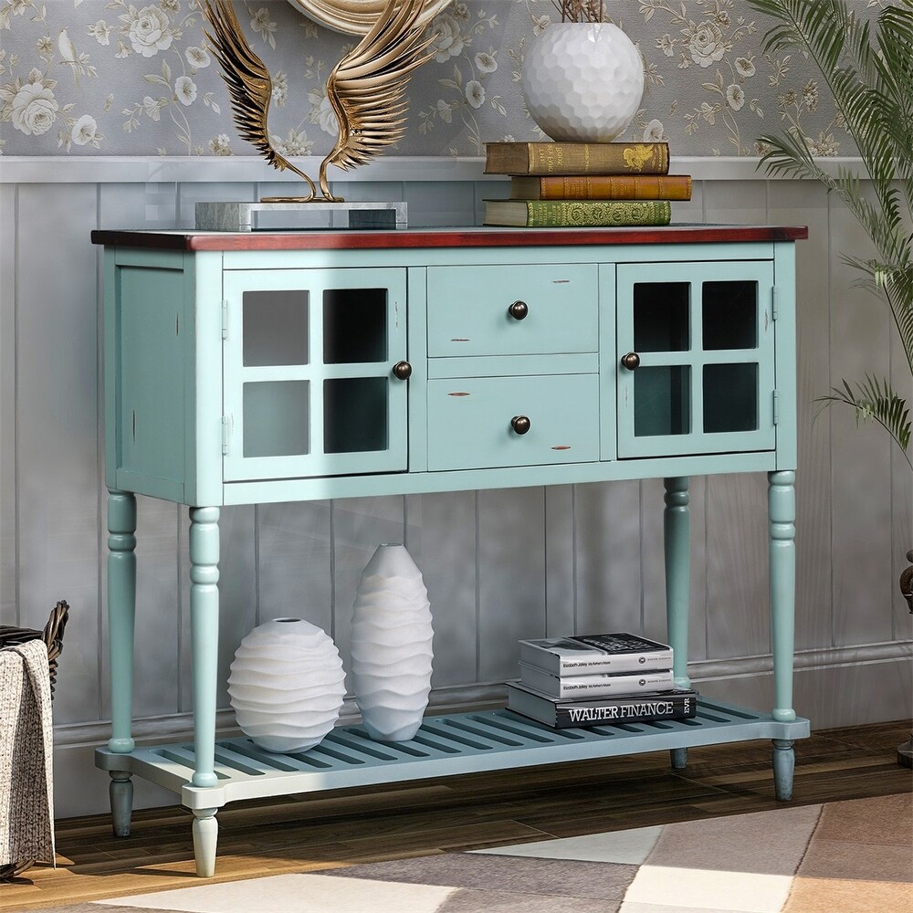 https://ak1.ostkcdn.com/images/products/is/images/direct/4ab4f3d0a3d39f2f30c9714eeeb07fcfded4284b/Merax-Farmhouse-Console-Table-with-Glass-Buffet-Storage-Cabinet-and-Bottom-Shelf.jpg