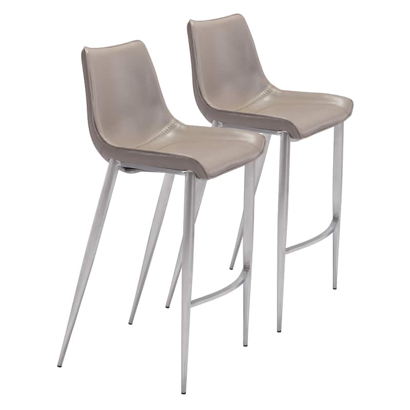 BarStool (Set of 2) - Grey, Silver