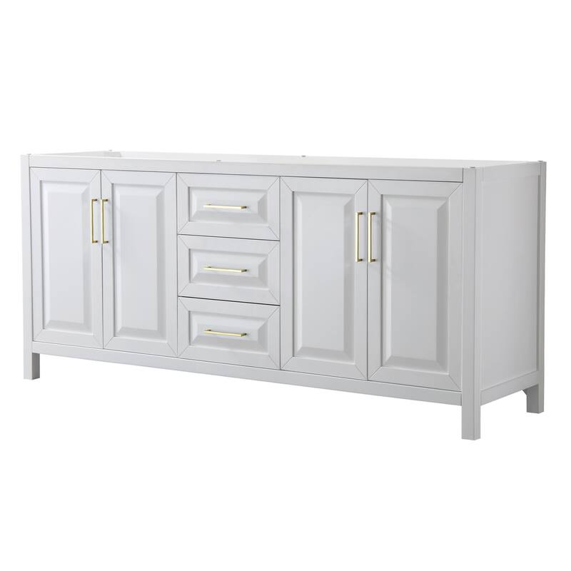 Wyndham Collection Daria 79" Double Free Standing Vanity Cabinet Only