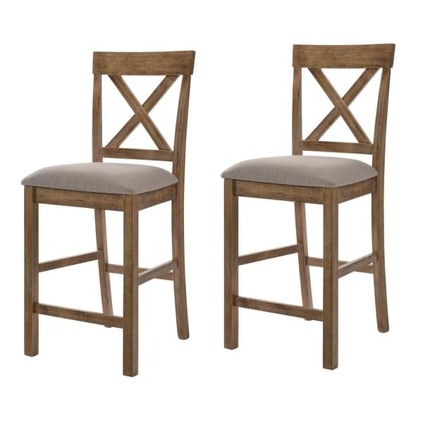 Forster Counter Height Stools with Cross Back (Set of 2) Bed Bath