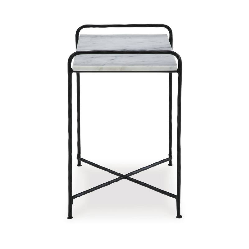Signature Design by Ashley Ashber White/Black Accent Table - 22" W x 13" D x 22.25" H
