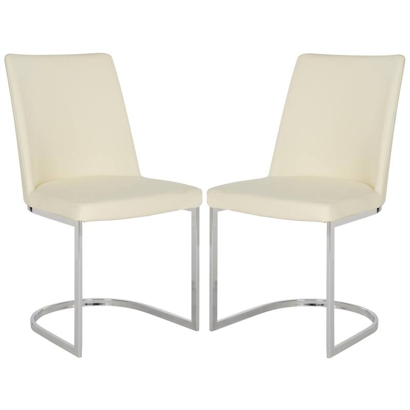 SAFAVIEH Felipa Mid-Century Modern White Dining Chair (Set of 2) - 18.5" x 22.3" x 33.5" - 19Wx22Dx34H