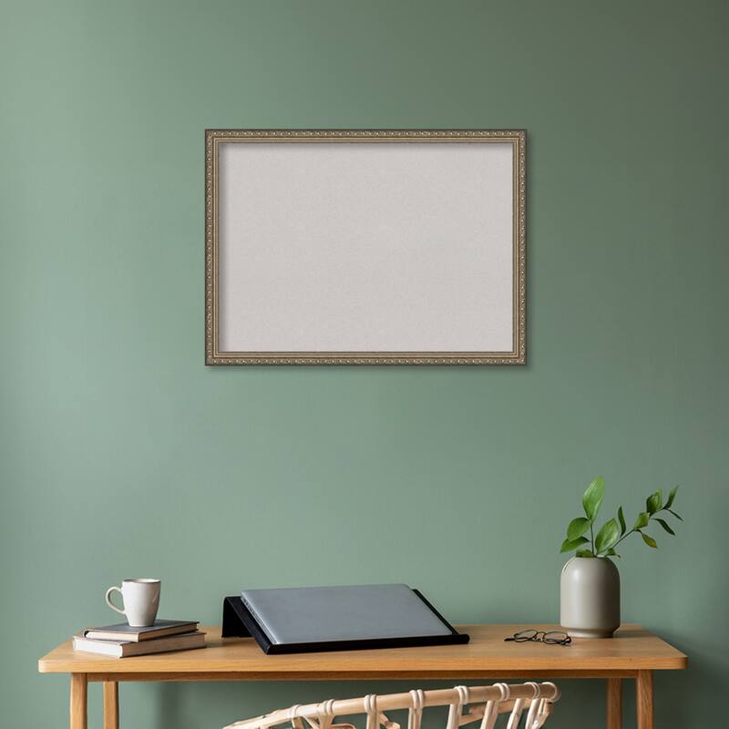 Parisian Silver Wood Framed Grey Corkboard Bulletin Board