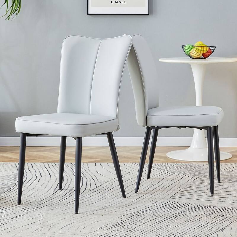 Modern PU Leather Minimalist Dining Chairs Set of 4