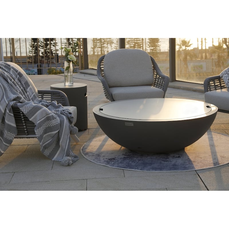 Sol Living Plus Rose Bowl Round Fire Pit 60,000 BTUs - 48 x 48 Inches - 48 x 48 in.
