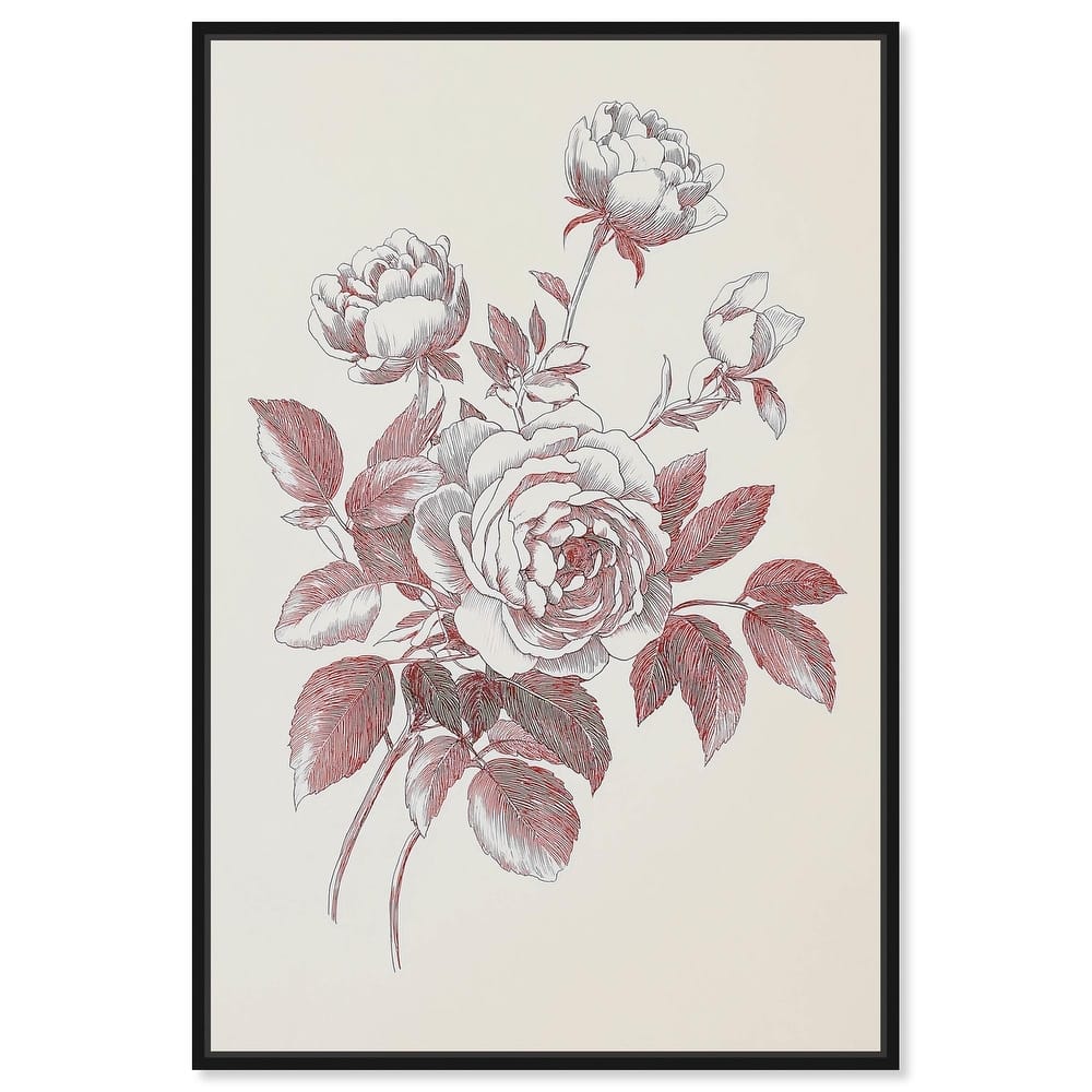 Breezy Red Pencil Blooms II Canvas by Art Remedy