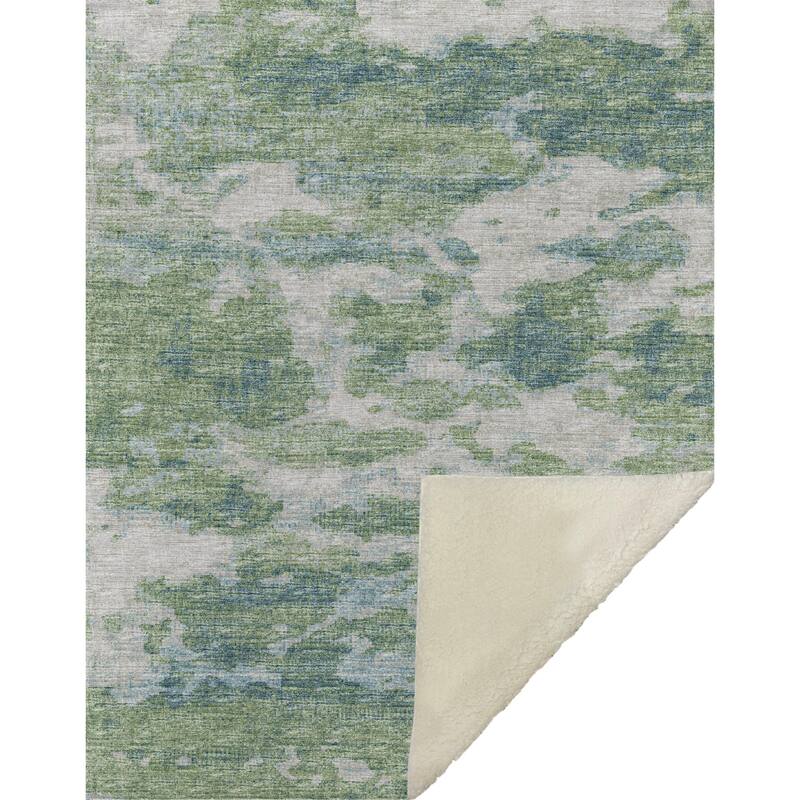 Premium Machine Washable ASB71 Abstract Modern Sherpa Throw Blanket