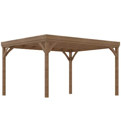Outsunny 10' x 12' Outdoor Pergola, Wood Gazebo Grape Trellis with Stable Structure and Concrete Anchors