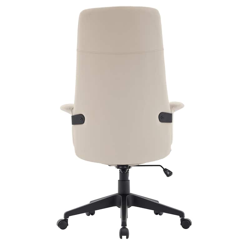 Infini Ergonomic Modern High Back Leather Executive Office Chair with Adjustable Height, Swivel, Padded Armrests & Iron Base